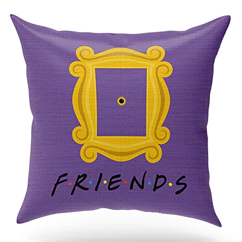KongMoTree Inspirational Friends Quotes Pillow Covers,Vintage Friends TV Show Theme Linen Pillows Cover Case for Sofa Bedroom Couch Office Decor,18x18 inch,Gifts for Best Friends