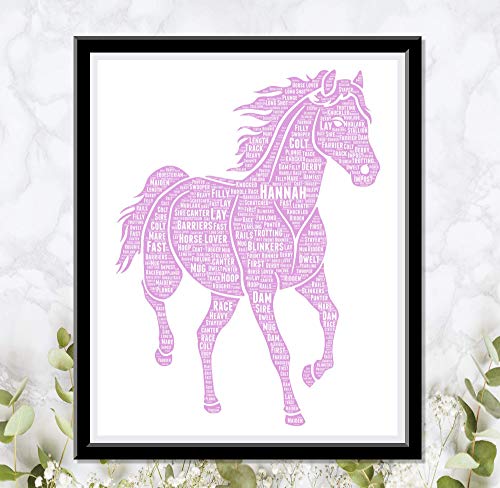 Loveshineflair Personalized Horse Lover Equestrian Gift Word Art Wall Room Decor Prints thumb #4