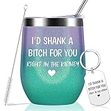 Gifts for Best Friend - Funny Birthday Gifts for Women, Bestie, Sister Gifts from Sister, Friendship Gifts - Vacuum Insulated Tumbler with Keychain Glitter 12oz
