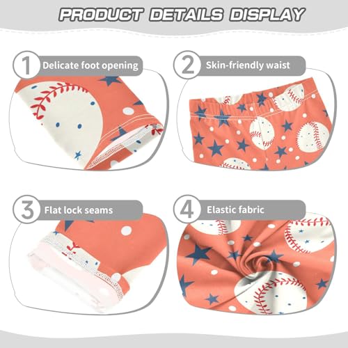 Polka Dots Stars Baseballs Girls Leggings Soft Stretch Workout Yoga Dance Pants for Kids Casual Tights3