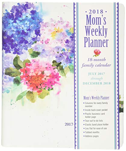 Hydrangeas Mom's Weekly Planner 2018 Family Calendar