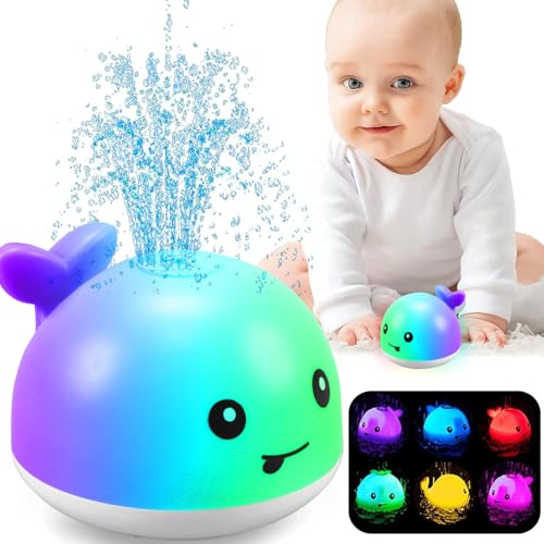 Image of ZHENDUO Baby Bath Toys, Whale Spray Water Bath Toy, Sprinkler Bathtub Shower Toys for Toddlers Kids Boys Girls, Pool Toy for Baby (White)