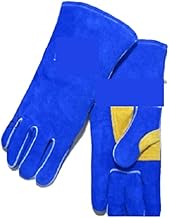 YZACK Guantes de Soldadura de protección de Palma Azul Guantes de Soldadura de Soldadura de Fuego Resistente al Desgaste Resistente al Desgaste Guantes de Soldadura (Color : Blauw, Size : L)