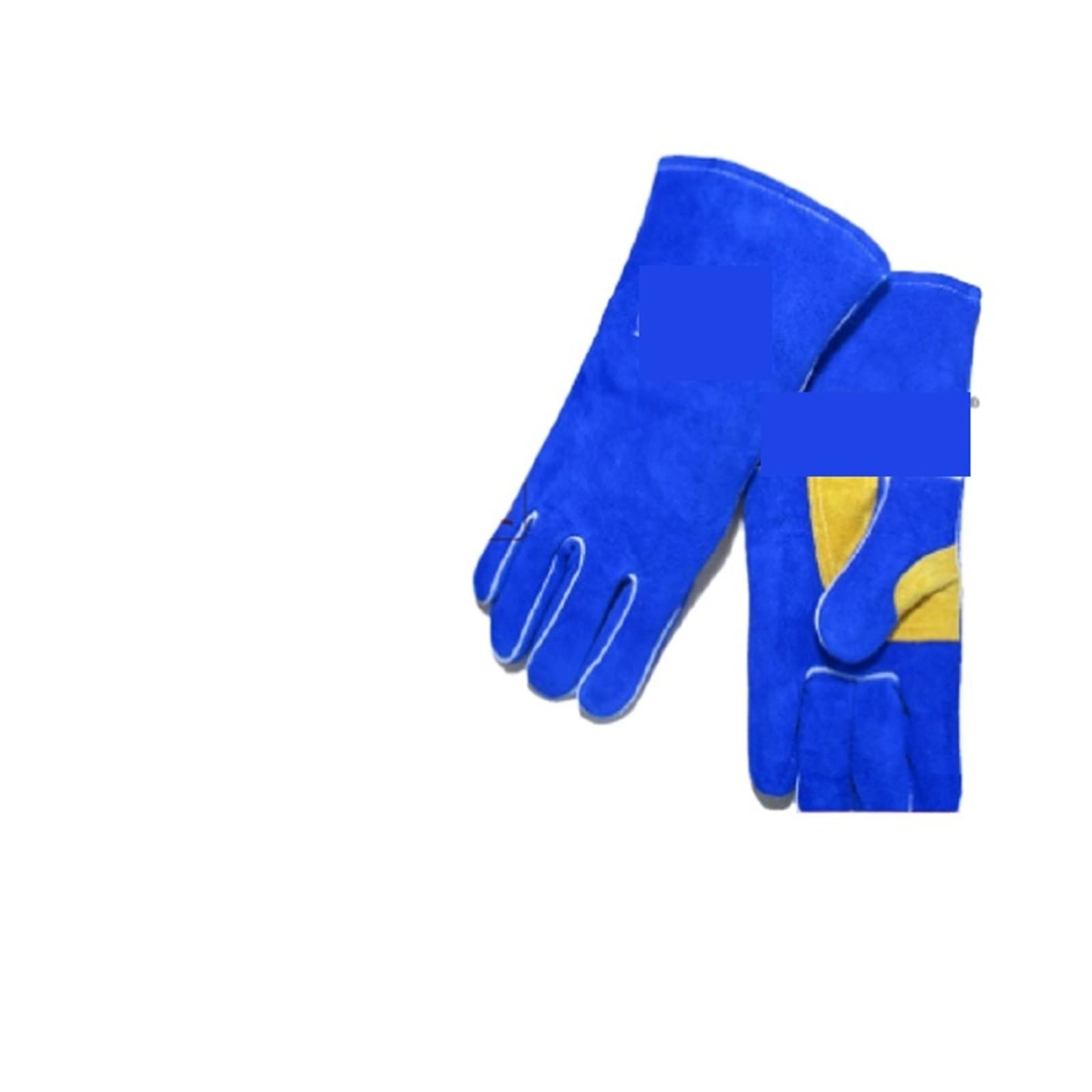 Welding Supplies Blue Palm Protection Welding Gloves Wear-Resistant Cut-Resistant Fire Insulation Welder Welding Gloves(L)