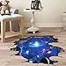Creative 3D Blue Cosmic Galaxy Wall Decals Removable PVC Magic 3D Milky Way Outer Space Planet Window Wall Stickers Murals Wallpaper Decor for Home Walls Floor Ceiling Boys Room Kids Bedroom