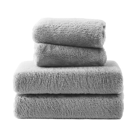 UTFDXU Fleece Fitted Sheet,3-Piece Set,Cozy and Luxury Full Fitted Bed Sheet with 15 Inch Deep Pocket-Includes One Dark Gray Fitted Sheet, Two 20 * 30" Pillowcases (Dark Gray, Full) Cover