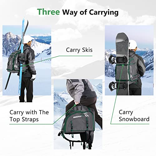 image for MORXPLOR Ski Boot Bag Backpack, 60L padded Ski Gear Bag & Snowboard Bo