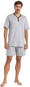 Pijama Americano Curto Masculino de Algodão Respirável Mash Gola V
