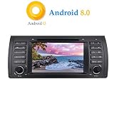 Android 8.0 In-Dash 7" Car Stereo Autoradio 1 Din Head Unit 8-Core RAM 4G ROM 32G Sat Nav Car GPS Navigation with DVD Player for BMW 5-E39/BMW X5-E53 (Car Radio)