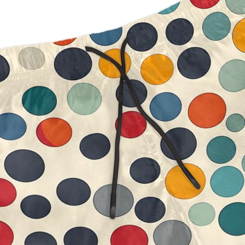 Men's Swim Trunks Size S Mural Dots with Mesh Lining Soft Breathable Quick Dry Beach Shorts Multicolored4