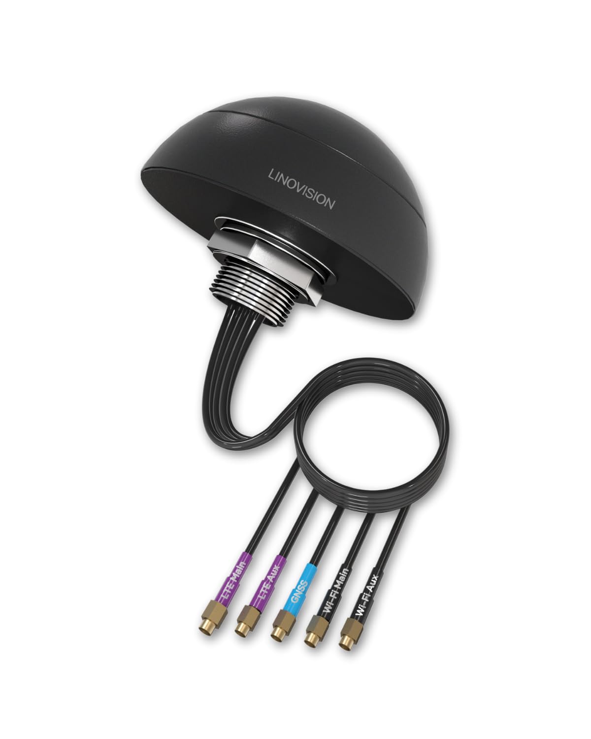 LINOVISION 4G LTE MIMO Combo 5-in-1 Antenna, 2X 4G LTE, 1x GNSS, 2X Wi-Fi, Outdoor Roof SMA Antenna with 10ft Cable, Works with IOT-R32, Inhand IR302, Teltonika RUT241/RUT240/RUT360/RUT956 (PR1KCO28)