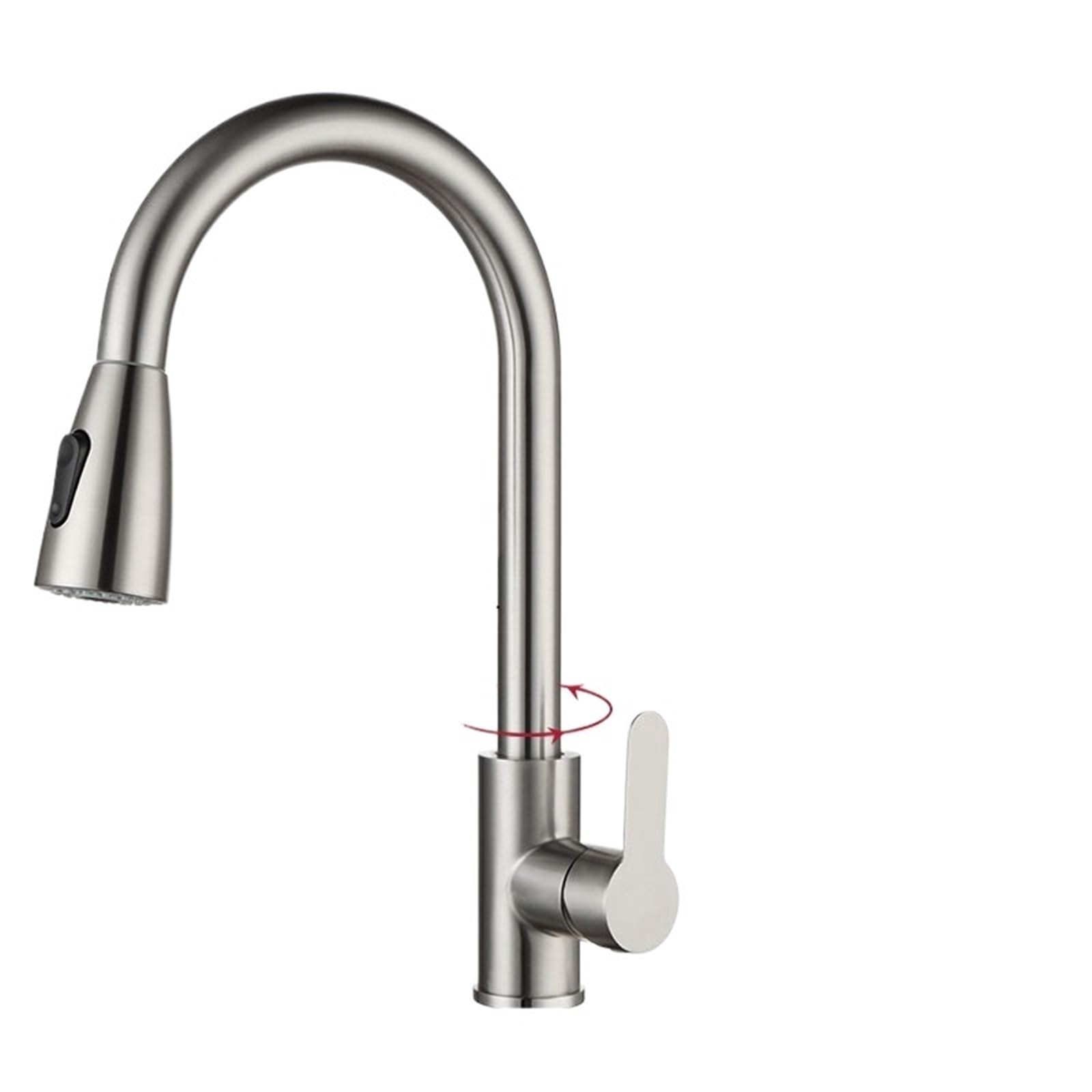 Pull Out Faucet Brushed Pull Out Kitchen Sink Faucet Flexible 2 Modes Stream & Sprayer Nozzle Faucets Stainless Steel Hot Cold Wate Mixer Tap(Brushed)