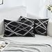 MIULEE Funda Cojin para Sofa Cojin de Terciopelo Suave con Estampado de Líneas Decoracion Moderna para Cama Habitacion Dormitorio Oficina Silla Salon Comedor Terraza 2 Piezas 30x50 cm Negro