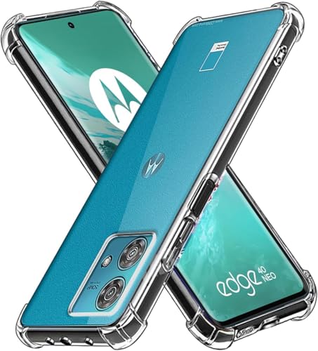 Image of REALCASE Silicone Moto Edge 40 Neo 5G Back Cover Case, Scratch Resistant Protective Crystal Clear Transparent Shock Proof Bumper Back Cover Case for Moto Edge 40 Neo 5G