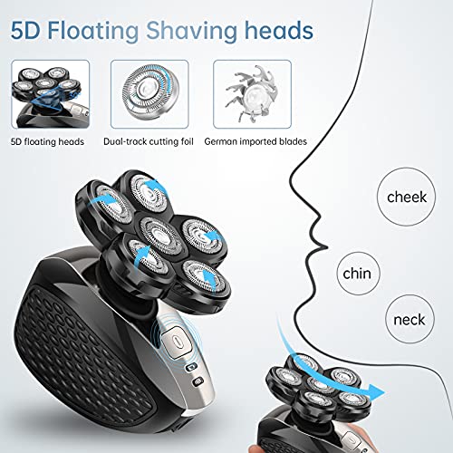 Bald Head Shaver,5 In 1 Electric Shaver For Men 6 Blade Bald Head Razor Grooming Kit,Usb Rechargeable Electric Shavers For Men #TOP3