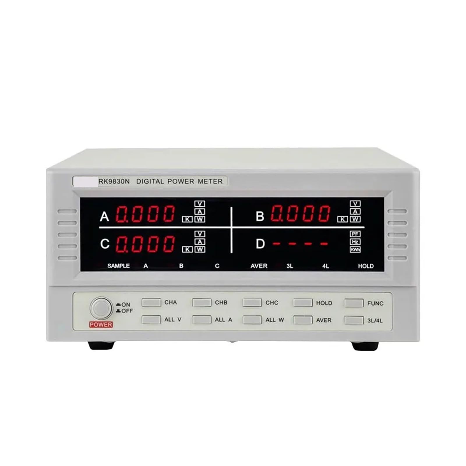 RK9830N Instrument de Mesure de quantité électrique triphasé Compteur de Puissance numérique Wattmètre numérique 600 V 40 A 41,5 KW