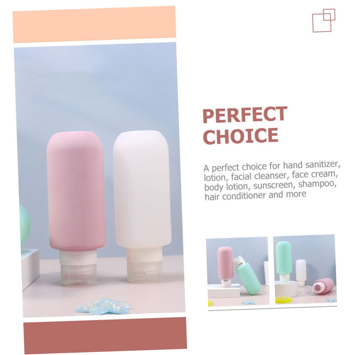 FRCOLOR 10pezzi Bottiglie Da Viaggio Silicone Da Contenitori Portatili Per Lozione e Shampoo Impermeabili e Comprimibili Per Toiletries Viaggio