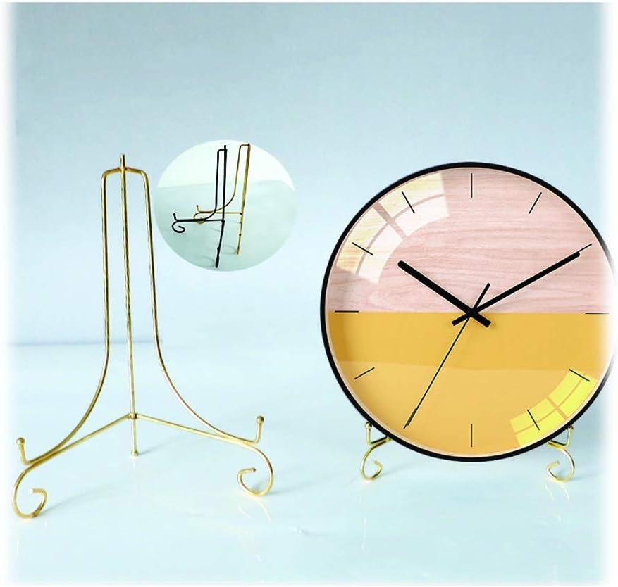 Desk Clock/Creative， Fashion， Simple Style/Bedroom， Living Room， Home Table Clock/Mantel Clock，13.8 Inches，Black， Metal Table Clock