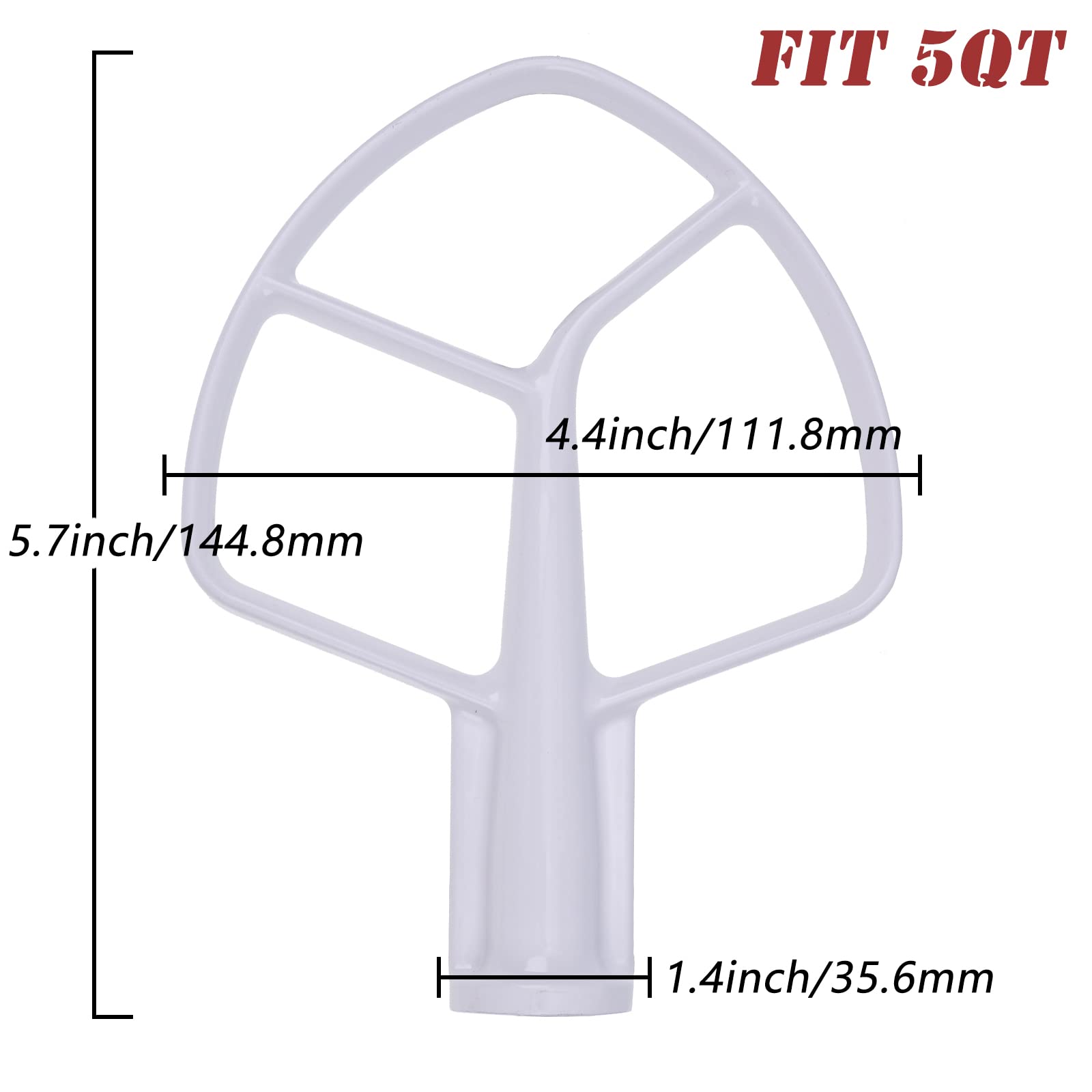 ELSOON K5AB Flat Beater Coated Anti-stick Replacement for KitchenAid 5-QT Bowl-Lift Stand Mixer KSM50 KSM5 KSM450 K5SS