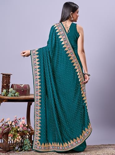 Image of Jaanvi fashion Women's Pasapalli Design Sambalpuri Silk Saree with Swarovski Work & Blouse Piece