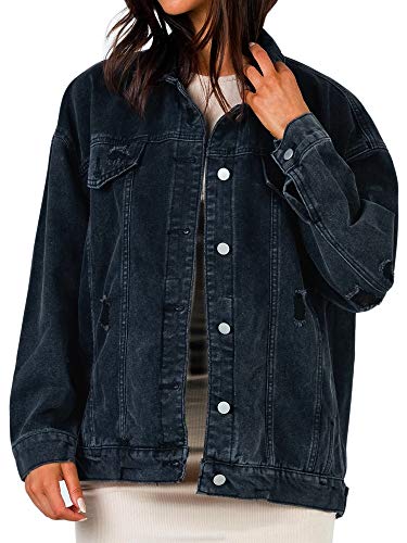 oversized dark wash denim jacket