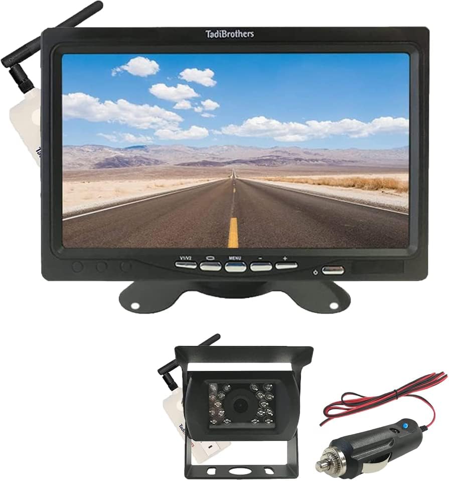 TadiBrothers Wireless Backup Camera Kit with 7Inch RearView Monitor 120° Wide