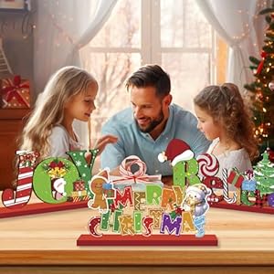 3pcs christmas table decorations wooden christmas decor merry christmas tabletop wooden sign and blieve sign joy wood sign christmas centerpiece table decorations for christmas party decor  urban country home decor