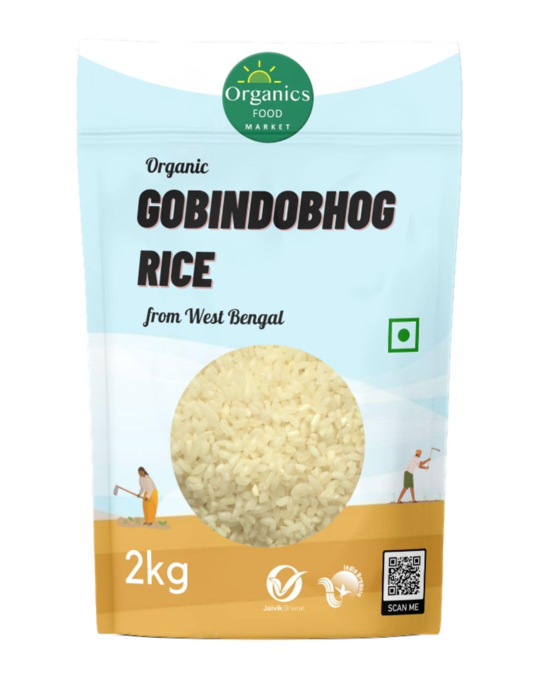 Organics Food Market Gobindobhog Rice (2Kg Pack)