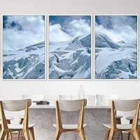 3 Piece Framed Canvas Wall Art Snow Mountain Canvas Prints Home Artwork Decoration for Living Room,Bedroom - 16
