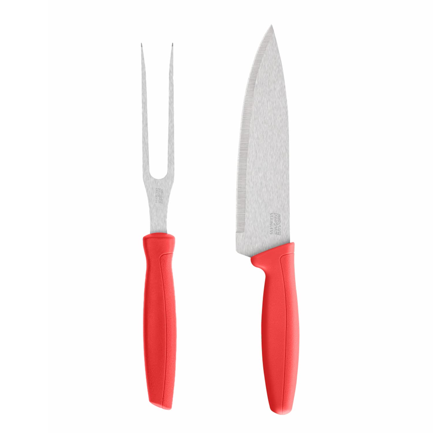 KOHE 2 pcs Steak Knife Combo Set | 1 Carving Fork (266mm) | 1 Chef Knfie (300 mm) | Multicolored
