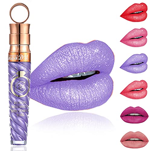 Edanta Glitter Lipstick Purple Matt…