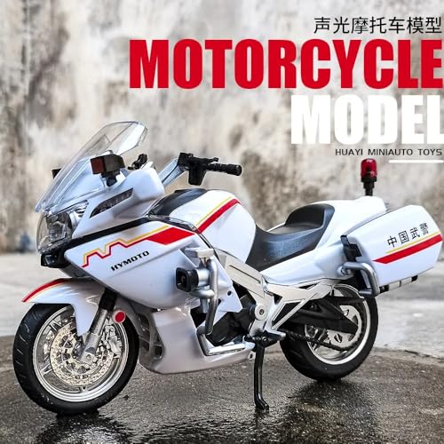 Image of FEXXA Police Motorcycle Toy - Pull Back Motorcycle Toys, Tiny Gift with Music Lighting, Latte Motorcycles Toy for Kids Boys Age 3-8 Year Old [NEW] (1:12 National Guard 650G Escort-White)