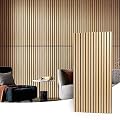 Art3d 2 Wood Slat Acoustic Panels for Wall and Ceiling - 3D Fluted Sound Absorbing Panel with Wood Finish - Oak