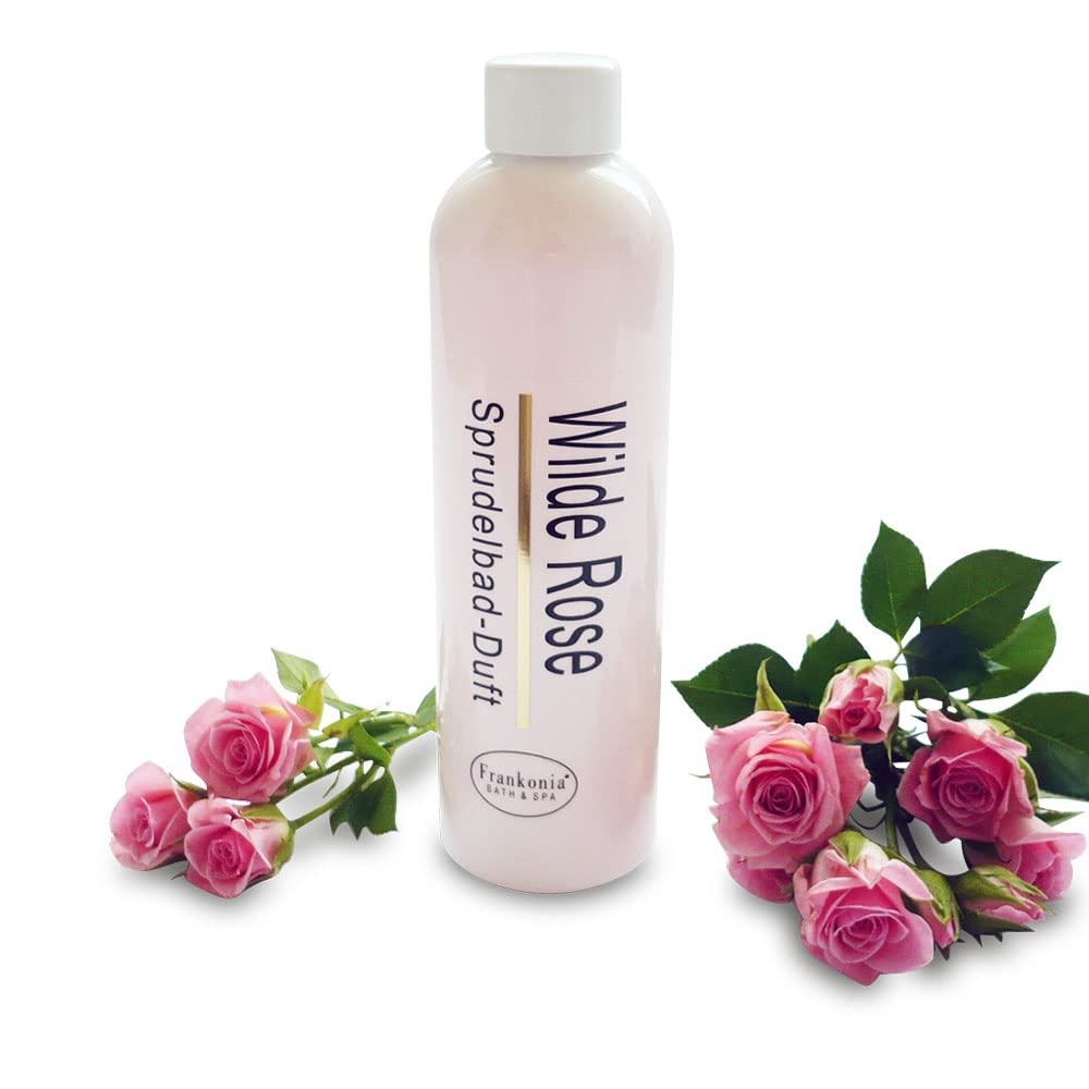 Frankonia BATH & SPA Sprudelbad Duft Wilde Rose – 230 ml Badezusatz für Whirlwannen & Sprudelbäder – Intensiver Whirlpool Duft – Badeduft – Duftzusatz – Duftkonzentrat