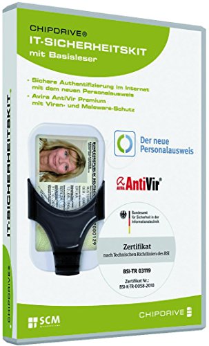 SCM Microsystems S230308 CHIPDRIVE IT-Sicherheitskit RFID Basisleser + AVIRA Antivir Premium Cover