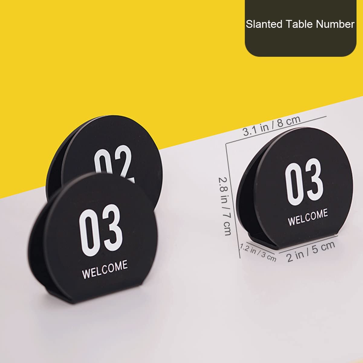 Números De Mesa De Acrílico, Carteles De Mesa De Impresión De Doble Cara, Juego De 10 Carteles De Escritorio De Panel Negro Con Pies, Ideal For Recepciones Rústicas, Banquetes, Cafeterías, Restaurante
