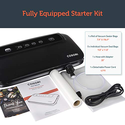 image for COSORI Vacuum Sealer with Built-in Roll Storage & Cutter, Automatic Fo