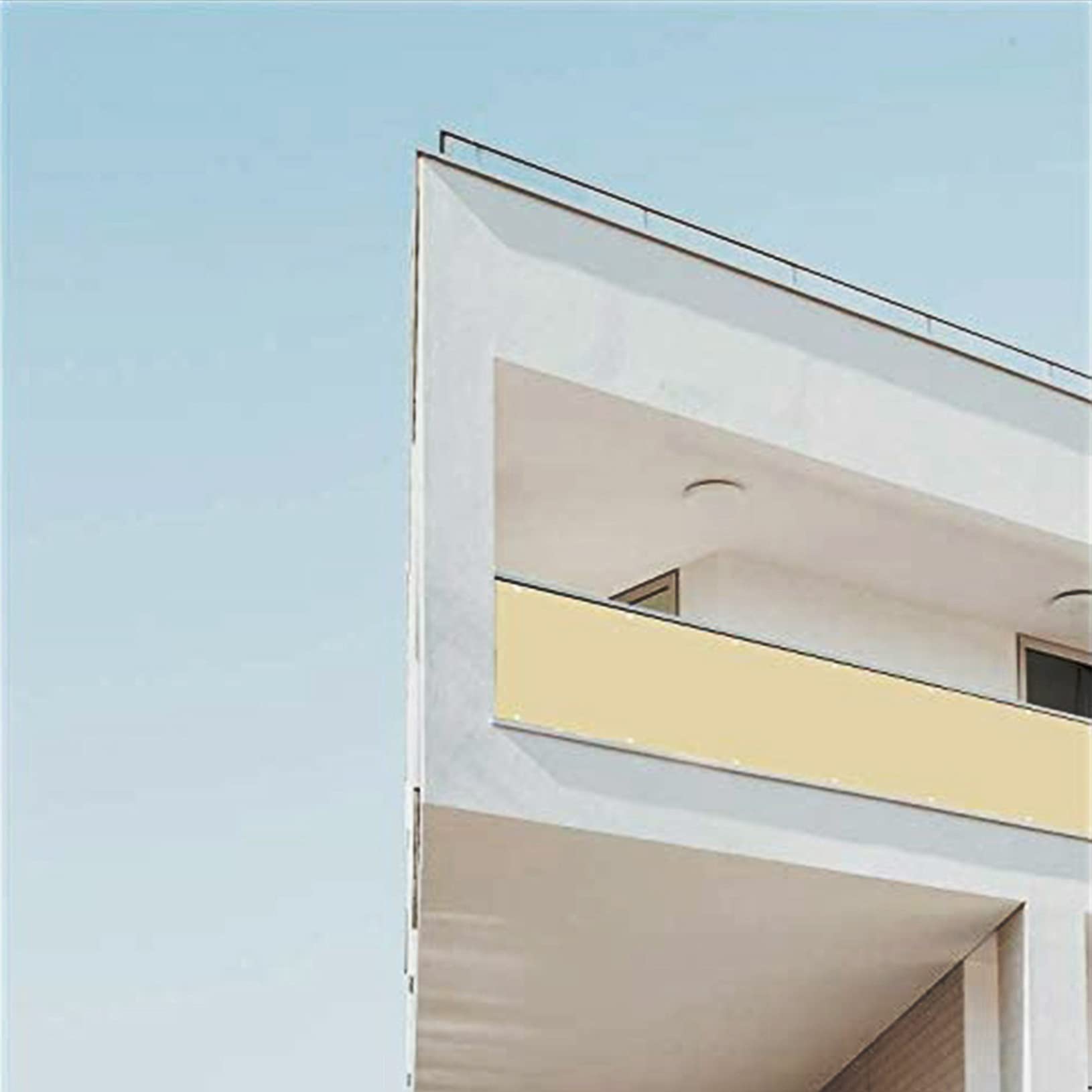 Protección UV de 1 x 8 m para porche y terraza, solución de sombra fácil de limpiar para patio trasero y patio, barrera de parasol de color crema