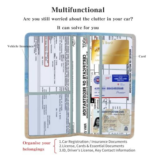TILDOSAC TUS-ZJJYH Slim Blue Car Document Holder – 6-Slot