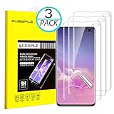 Samsung Galaxy S10 Plus Screen Protector, QUESPLE [3 Pack][No Bubbles] [Case Friendly][No Lifted Edges] Easy Install TPU Film Screen Protector Compatible with Samsung Galaxy S10 Plus（TPU）