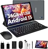 RUSHAR Tablet Andriod 15, Tablet 10.6 Pulgadas, 36GB RAM+512GB ROM(TF 2TB), 4G LTE+5G WiFi/INCELL 2000 * 1200/8000mAh/Octa-Core/13MP+8MP/BT5.0/OTG, Tablets con Lapiz y Teclado, Gris