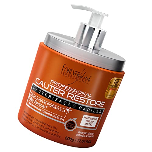 Forever Liss Cauter Restore Formaldehyde - Free Cauterization - Instantaneous Restructuring for Hair Extremely Damaged- 500g/17, 63fl.oz
