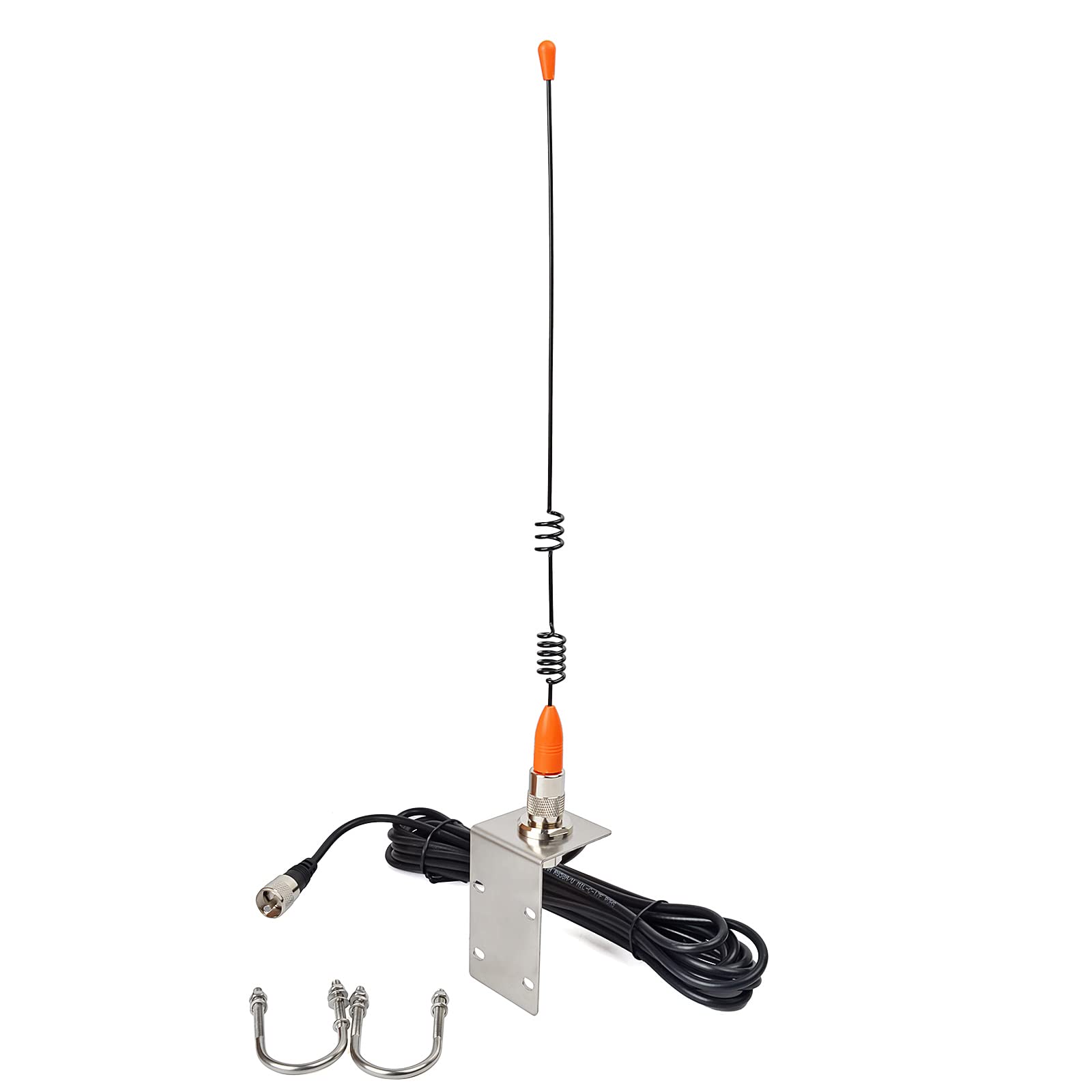 HYS VHF Marine Antenna 156-163MHz Aerial with Bracket 5m RG58 Cable Compatible with VHF Mobile Car Marine Radios for Yacht Cruise Ship Truck Motorhome (Orange)