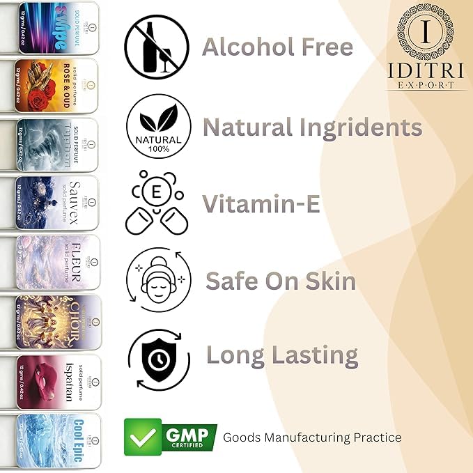 Image of Solid Perfume |Choir&White Oud Alcohol Free Wax Perfume Balm, Long Lasting | Pocket Tin 12g, Pack Of 2| Non Greasy Smooth Glide, Travel Friendly Men And Women