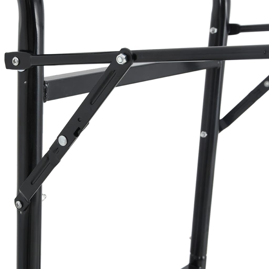 INLIFE Carrito de Silla de Montar Plegable Acero Negro Deportes,Actividades al Aire Libre,Equitación,Accesorios para riendas de Caballos Negro 9.45kg