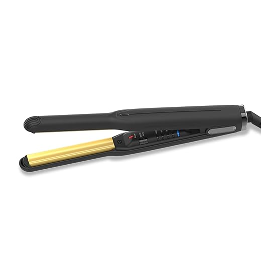 GLAMGLIDER Hair Straightener,1/2" Flat Iron Ceramic Pencil Flat Iron for Short Hair,Beard and Bangs,U-Shaped Plates Mini Hair Straightener,5 Temperature Adjustable & 10s Fast Heating