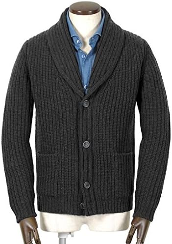 バフィー Bafy ウールリブ編みローゲージショールカラーカーディガン 3733 ブラック メンズ 48 カーディガン 通販 Amazon