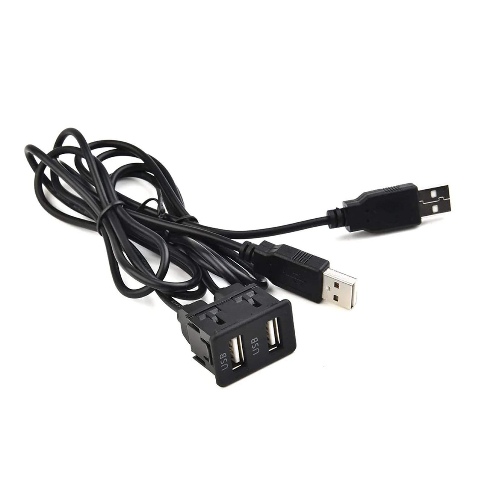 1pcs 1Meter Car Dash Flush Mount AUX USB Port Panel Car Boat Dual USB Extension Cable Adapte