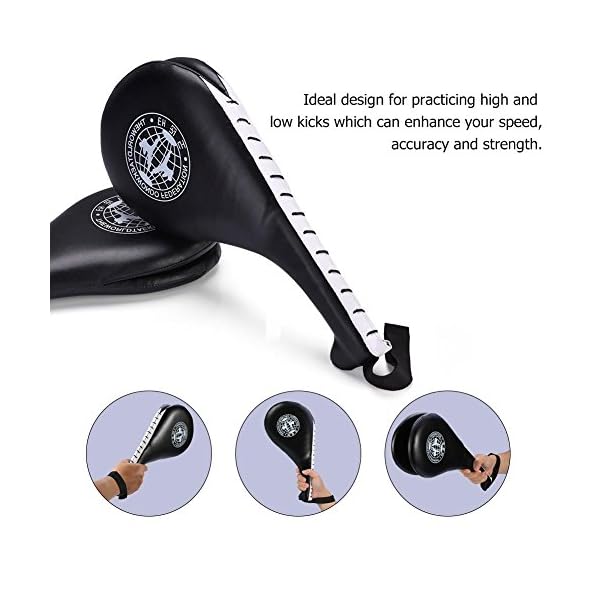 Pack-of-2-Taekwondo-Double-Kick-Pad-Target-Tae-Kwon-Do-Karate-Kickboxing-Training-TKD-Kicking-Pad-Practice-Double-Face-Kick-Foot-Pad-Martial-Arts-Equipment-Sporting-Goods-Paddle-Black Pack of 2 Taekwondo Double Kick Pad Target, Tae Kwon Do Karate Kickboxing Training TKD Kicking Pad Practice Double Face Kick Foot Pad Martial Arts Equipment Sporting Goods Paddle, Black