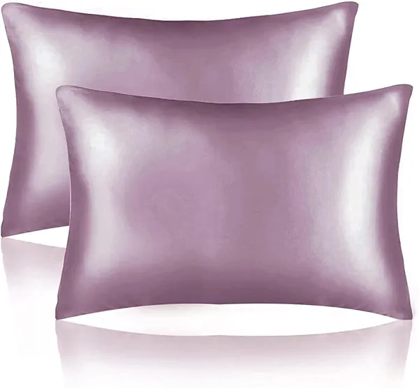 Sutuo Home Silk Pillowcase 2 Pack 100% Mulberry Silk Pillow Cases for Hair and Skin 6A Both Sides 19 Momme Natural Silk Pillow Cover Super Soft and Smooth King 20"x36" Violet